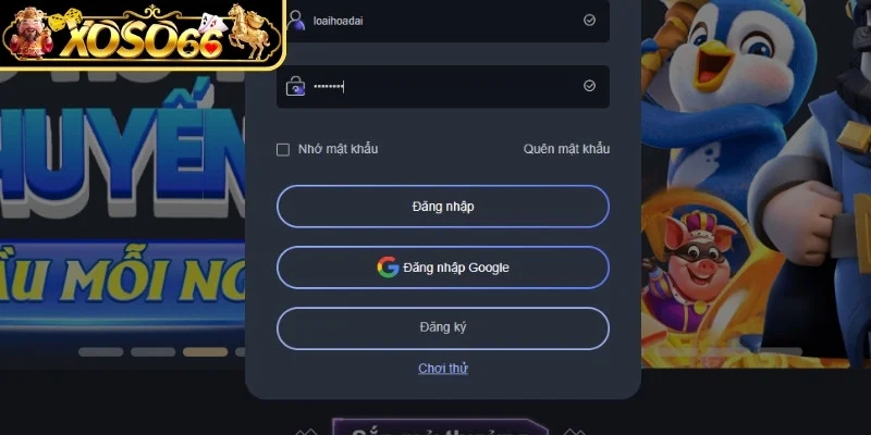 Nhập các thông tin cụ thể 